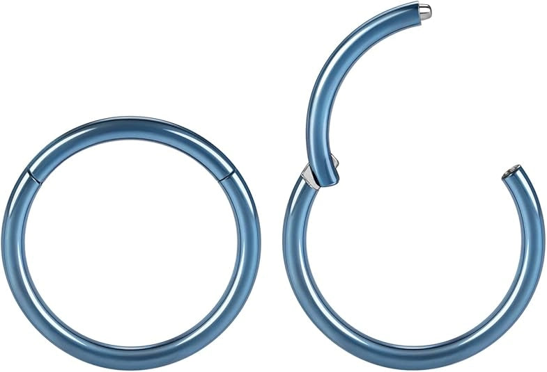 Blue 2 Pcs Surgical Steel Nose Rings