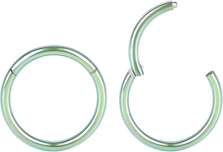 16G-20G Green Nose Rings 2 Pcs