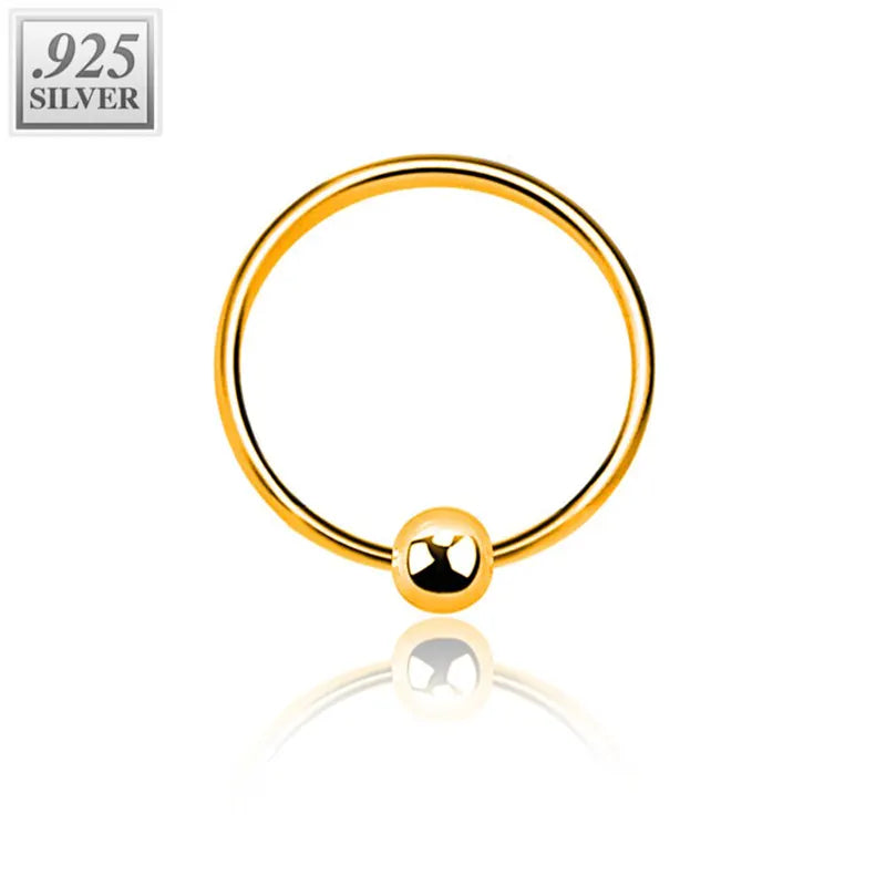 Colored Sterling Silver Fixed Ball Closure Ring 1