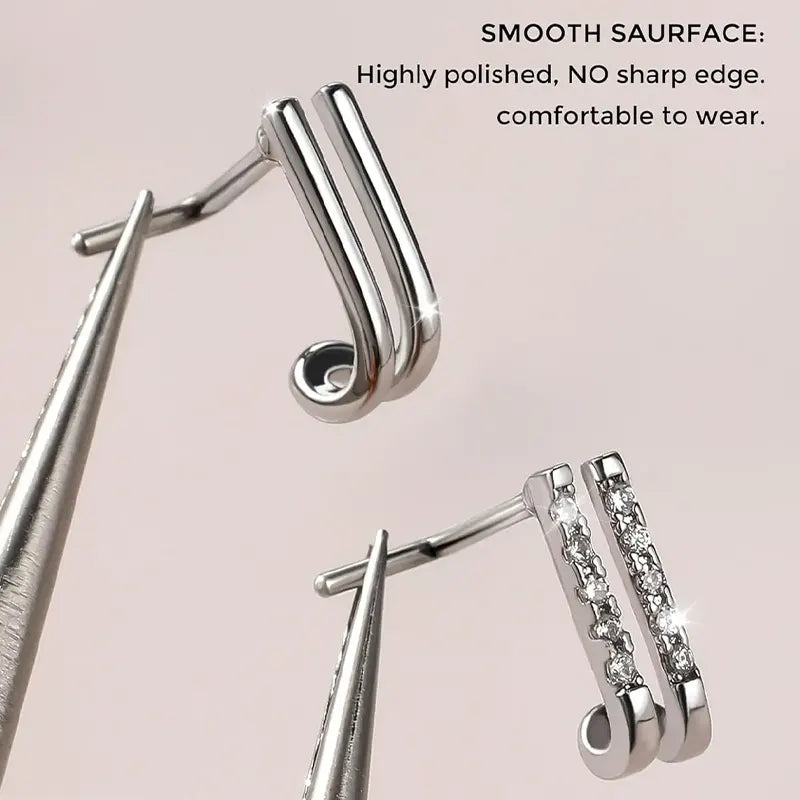 Double Row CZ Nose Studs