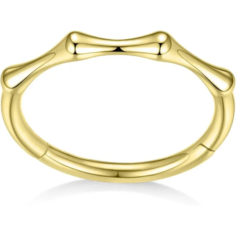 14K Pure Gold Bamboo Joint Ring 1.2*8