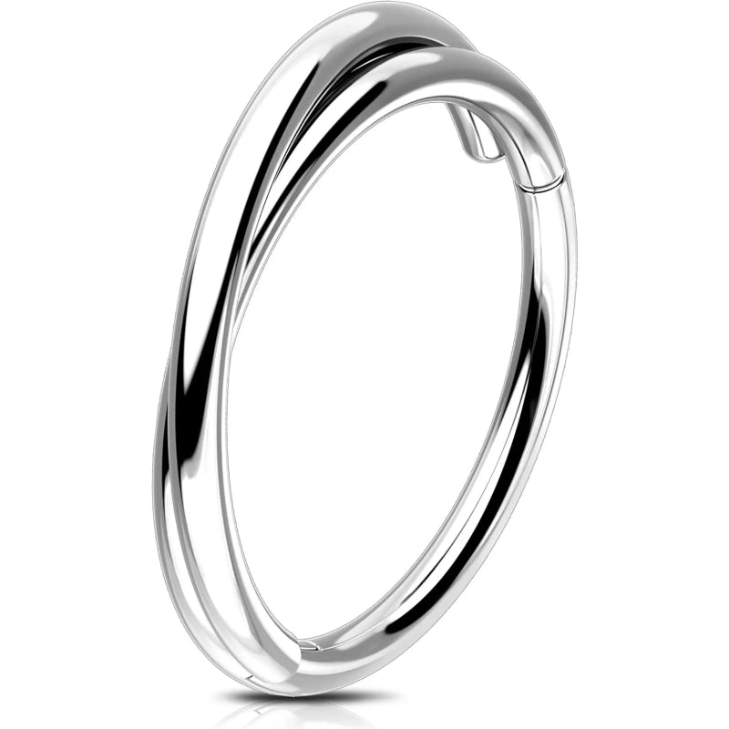 Double Nose Hoop Ring – Surgical Steel Clicker 20G/18G