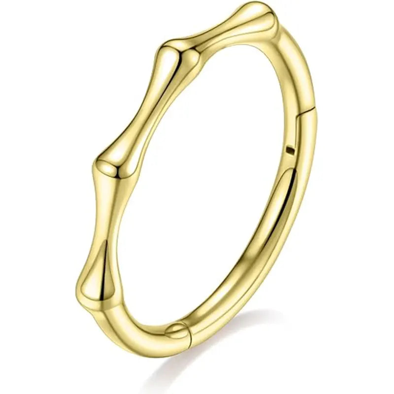 14K Pure Gold Bamboo Joint Ring 1.2*8