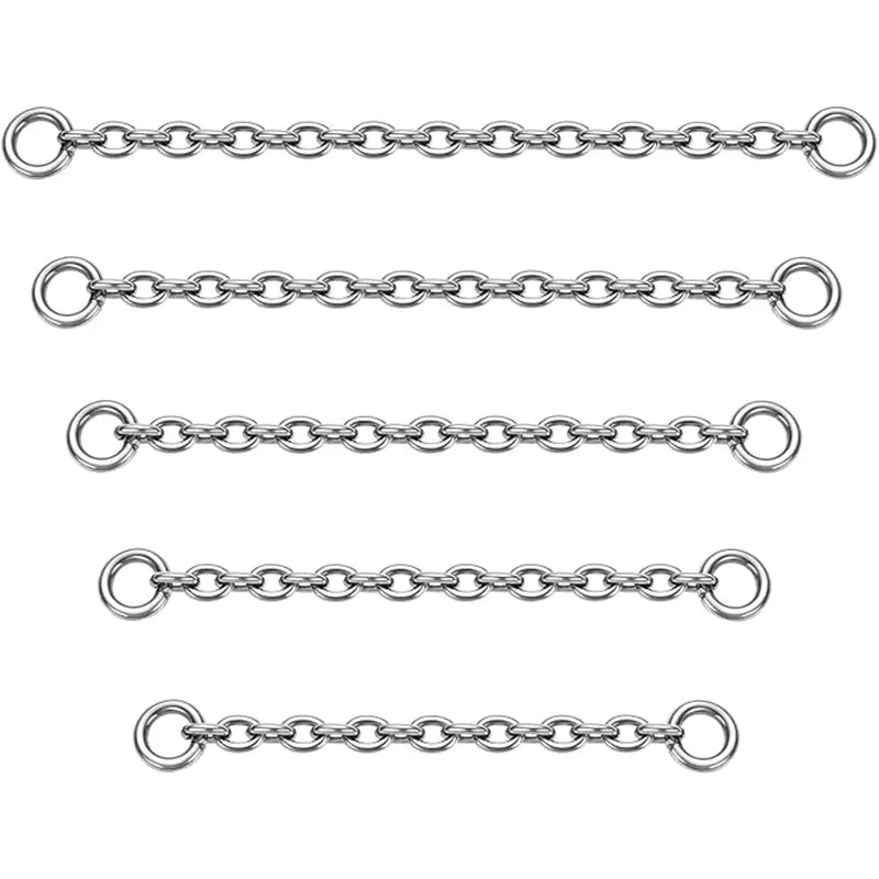 G23 34mm Silver Chain Nose & Nipple Piercing Jewelry Set 1