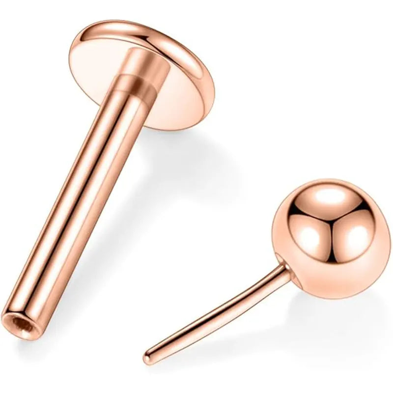 G23 Pin Style Rose Gold Ball Lip Stud 1.2*8*3