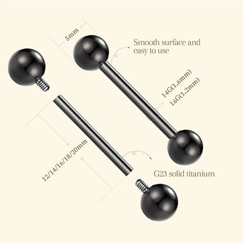 G23 Titanium Nipple Barbells Jewelry