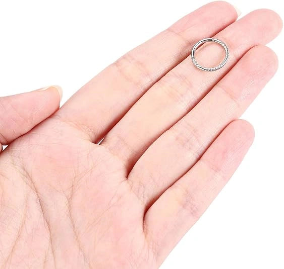Twisted Silvery Nose Hoops
