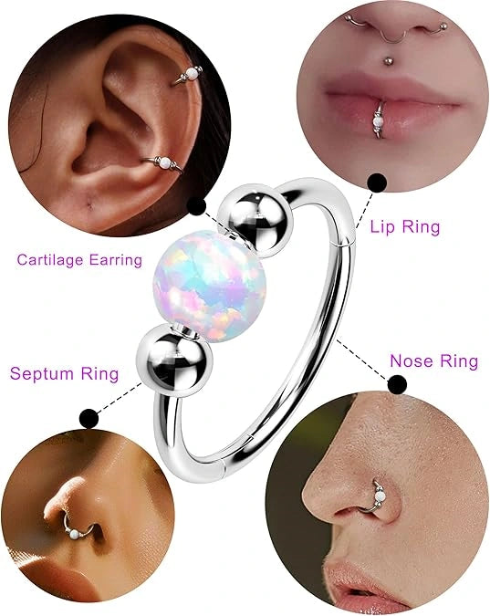 316L Surgical Steel 18g 20g Opal Nose Ear Rings