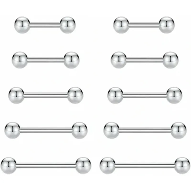 14G Nipple Rings for Women 12mm Nipple Piercing Silver Nipple Jewelry 14mm Stainless Steel Nipplerings Tongue Barbell 16mm Straight Nipple Piercing Jewelry 18mm Silver Barbells Piercing Jewelry 20mm