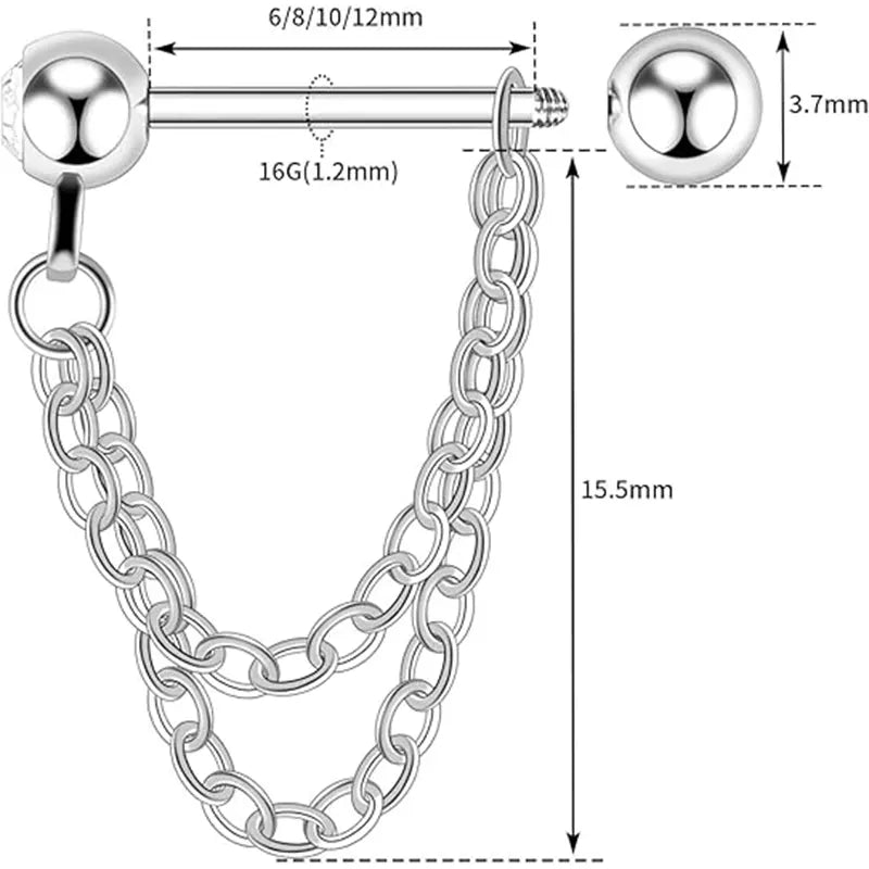 316L Cartilage Screw Double Chain Drill 1.2*6*4*4