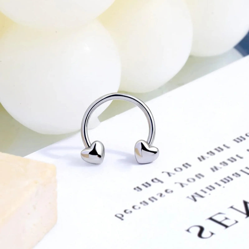 16G Heart Septum Ring & Cartilage Hoop – Piercing Jewelry