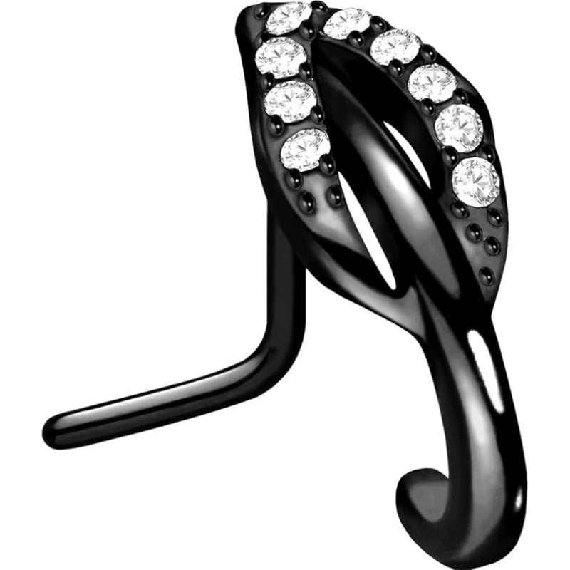 Crystal Leaf Nose Stud