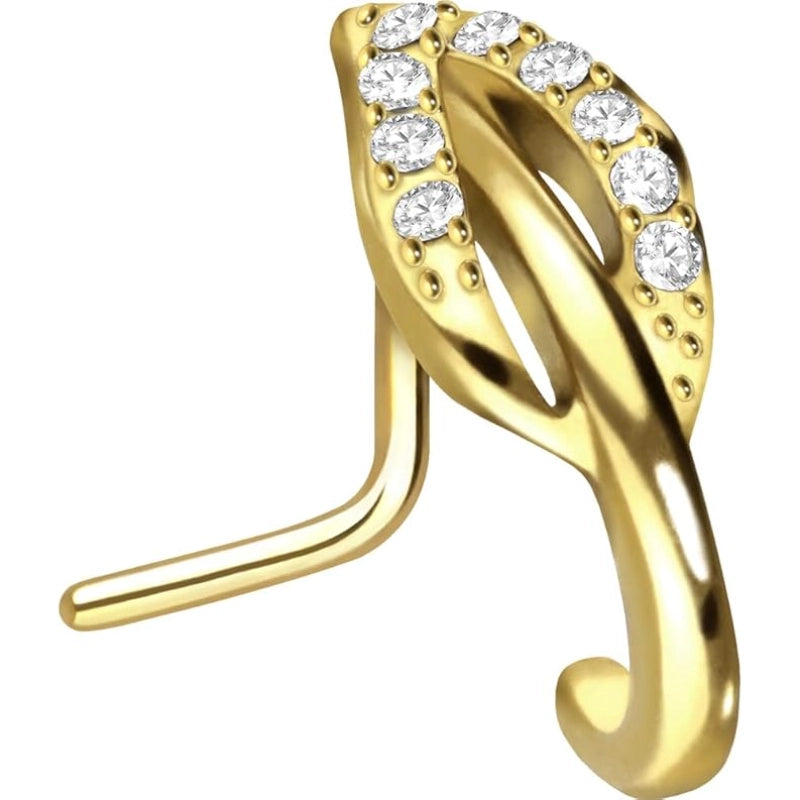 Crystal Leaf Nose Stud