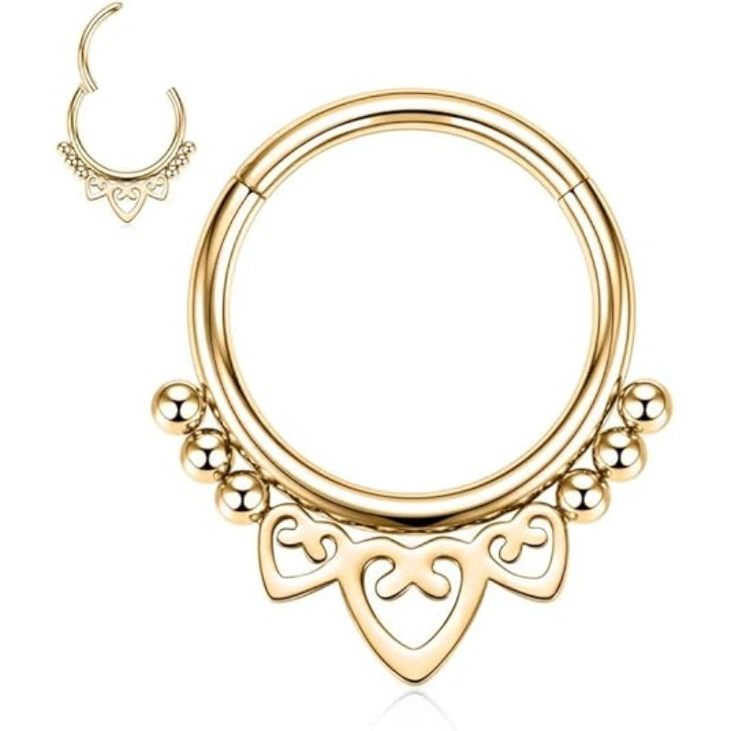 Heart Hollow Septum Ring Clicker