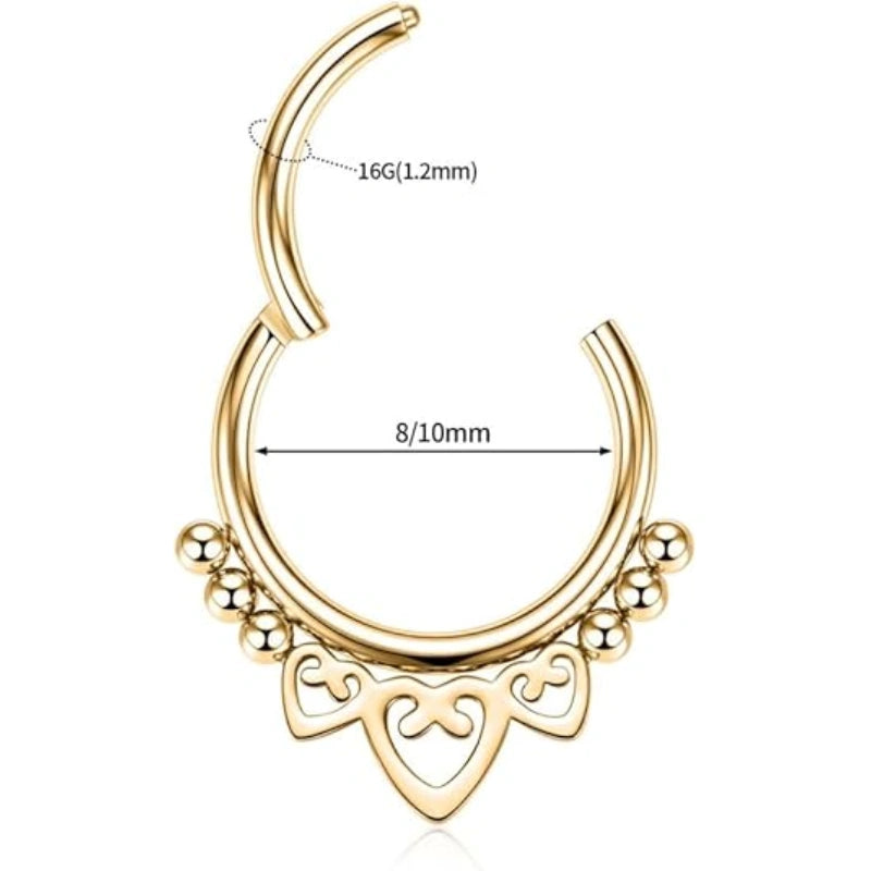 Heart Hollow Septum Ring Clicker