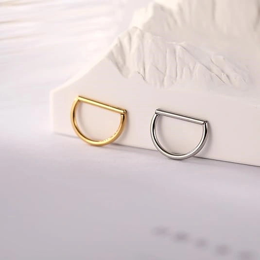 Gold Half-Moon Clicker Ring
