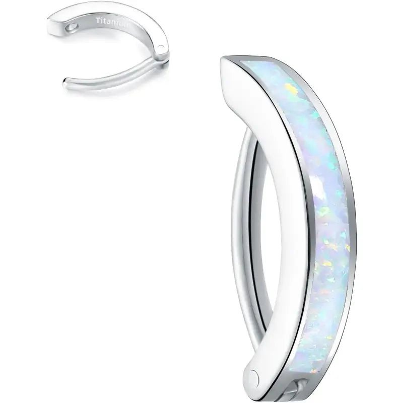 Titanium Belly Clicker 10/12mm Reverse Curved Hoop