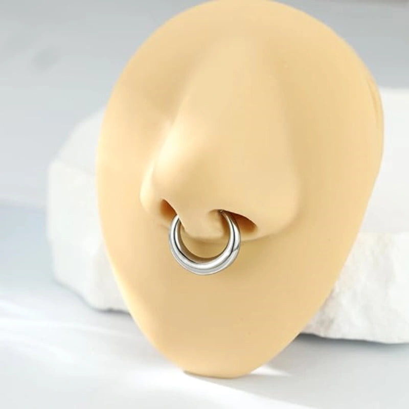 Horn Design Septum Ring Clicker in 316L Surgical Steel