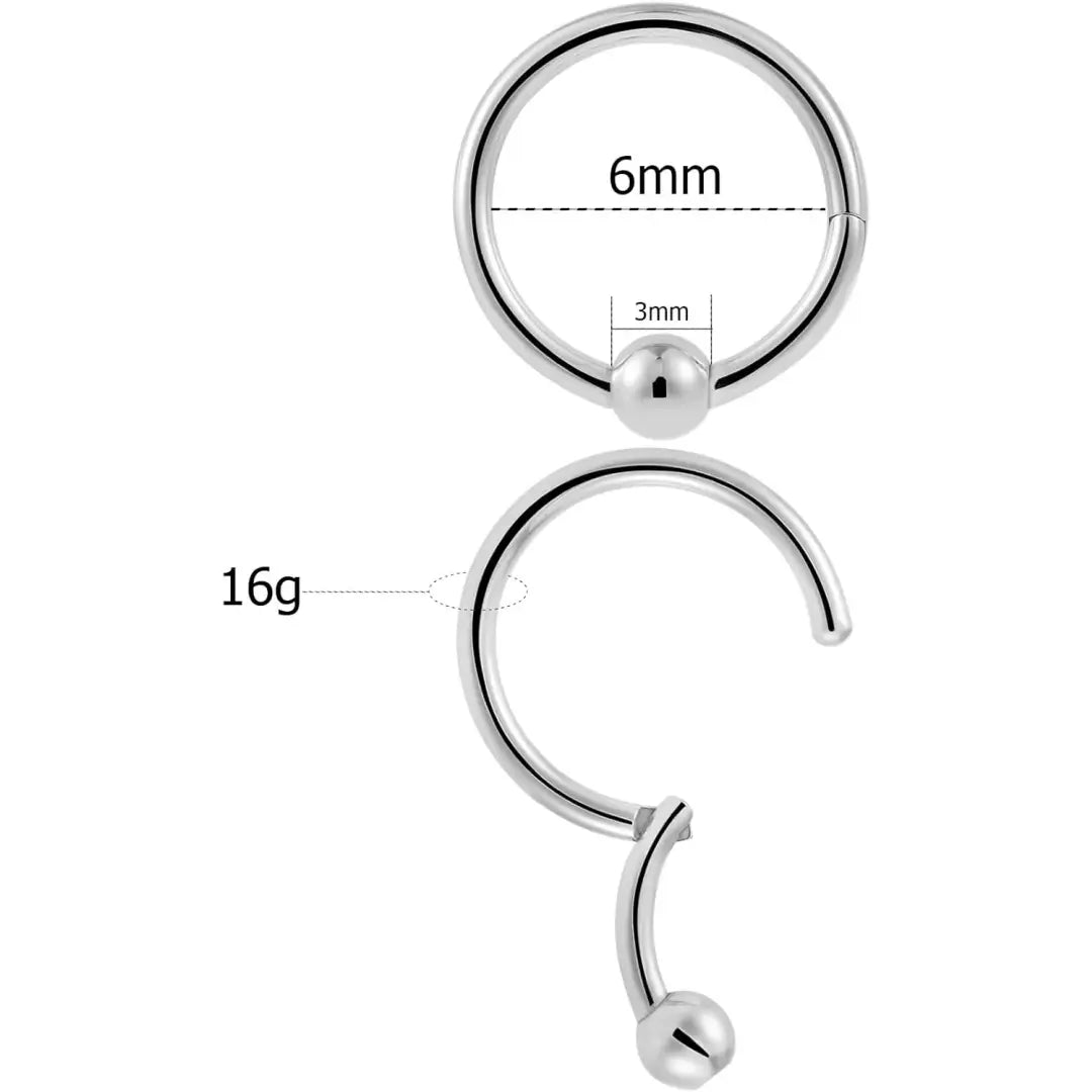 Bead Septum Lip Nipple Rings Ball Closure