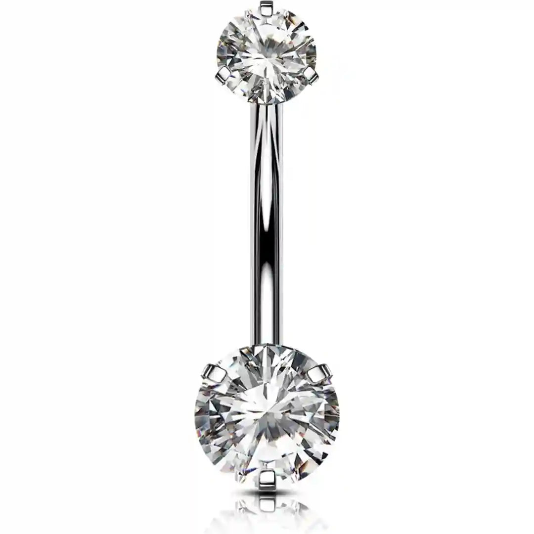 Dangle Belly Button Ring 14G Titanium CZ Internally Threaded 1