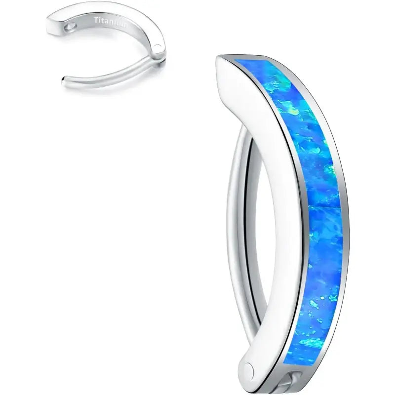 Titanium Belly Clicker 10/12mm Reverse Curved Hoop