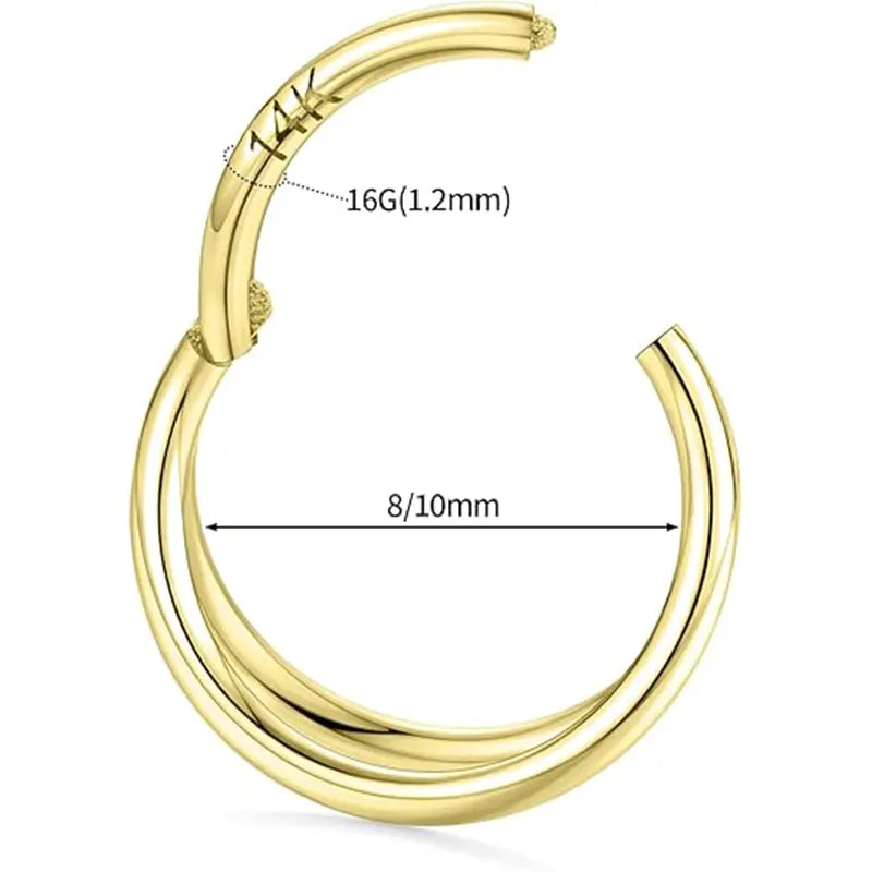 14K Pure Gold Double Split Ring 1.2*10 Gold