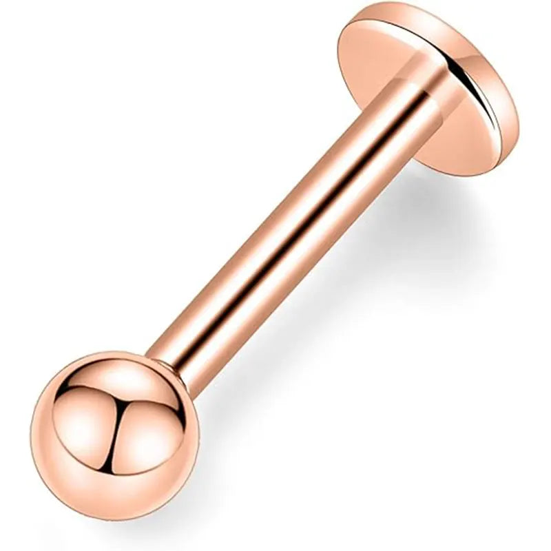 G23 Pin Style Rose Gold Ball Lip Stud 1.2*8*3