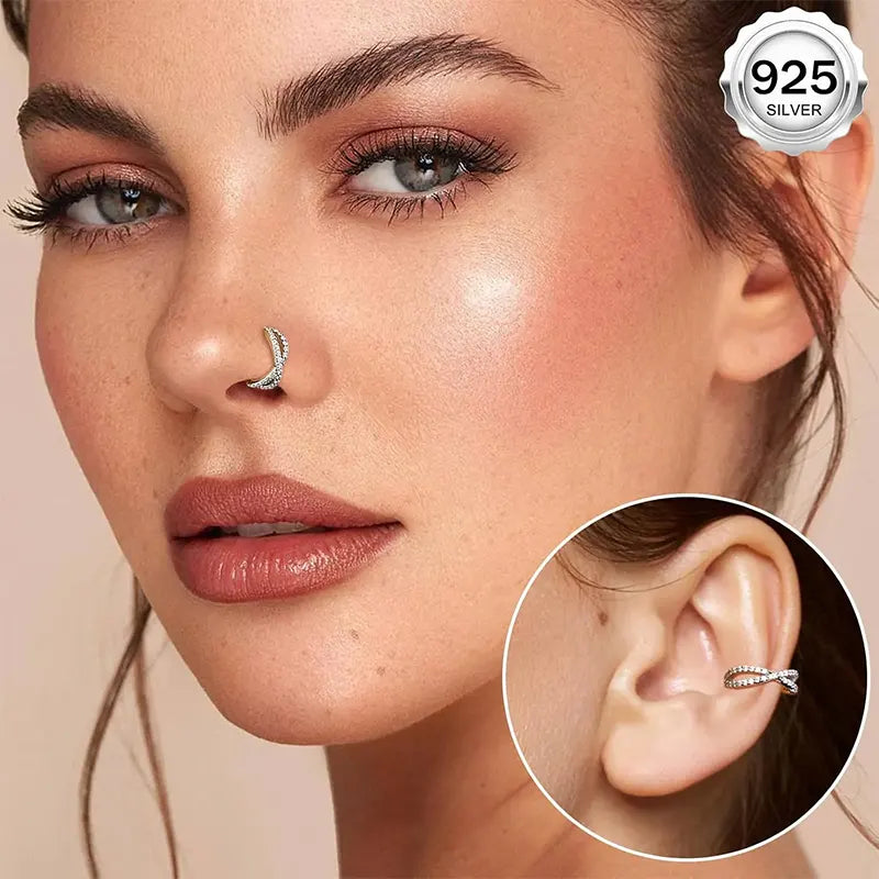 Sterling Silver Double Nose Hoop Ring