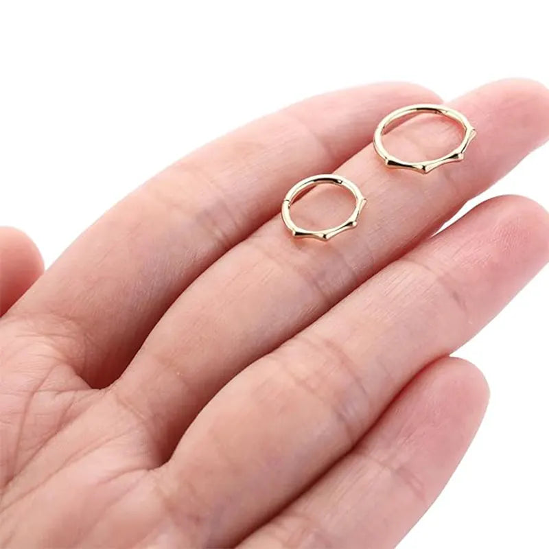 14K Pure Gold Bamboo Joint Ring 1.2*8