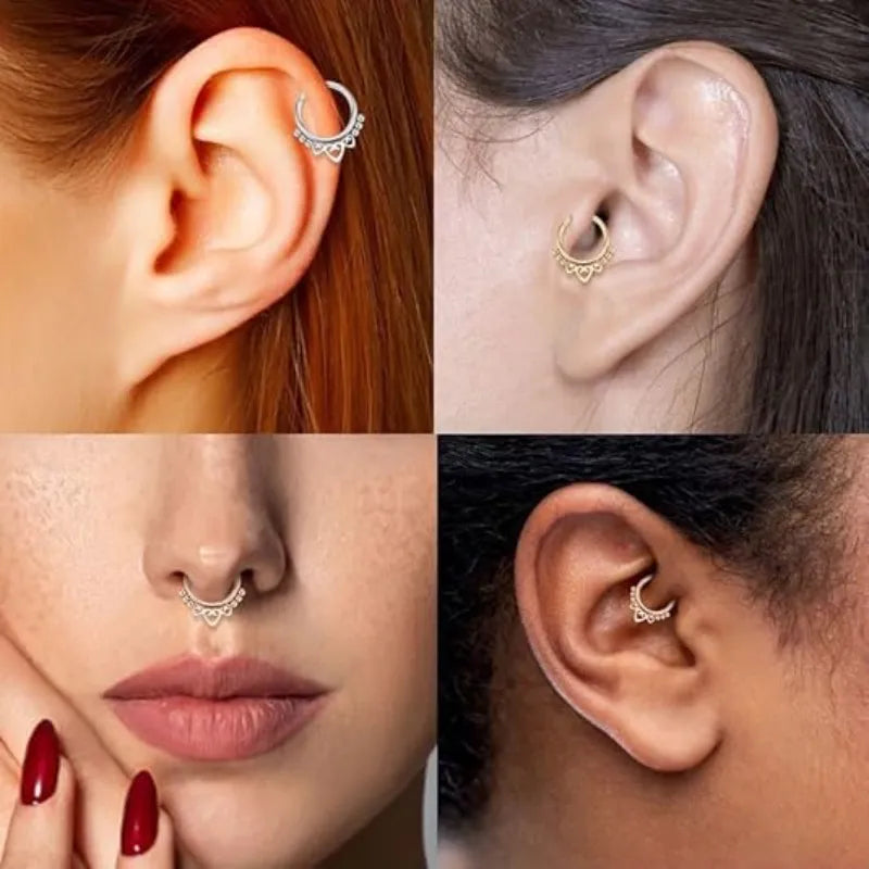 Heart Hollow Septum Ring Clicker
