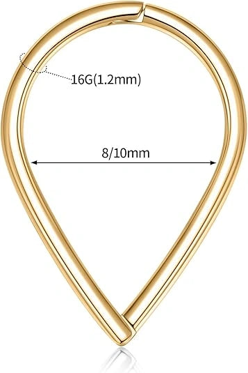 Gold Teardrop Seamless Clicker Ring