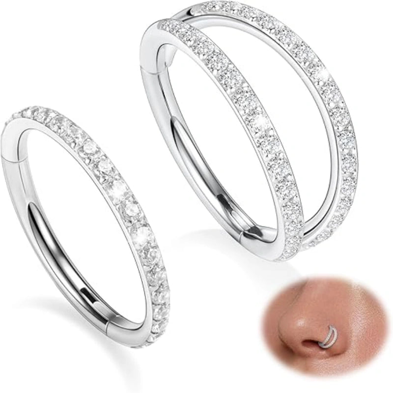 Elegant Silver Nose Hoops