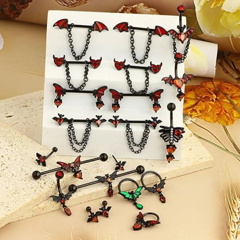 Black Bat Eyebrow Ring