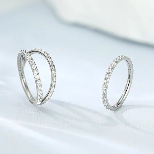 Elegant Silver Nose Hoops
