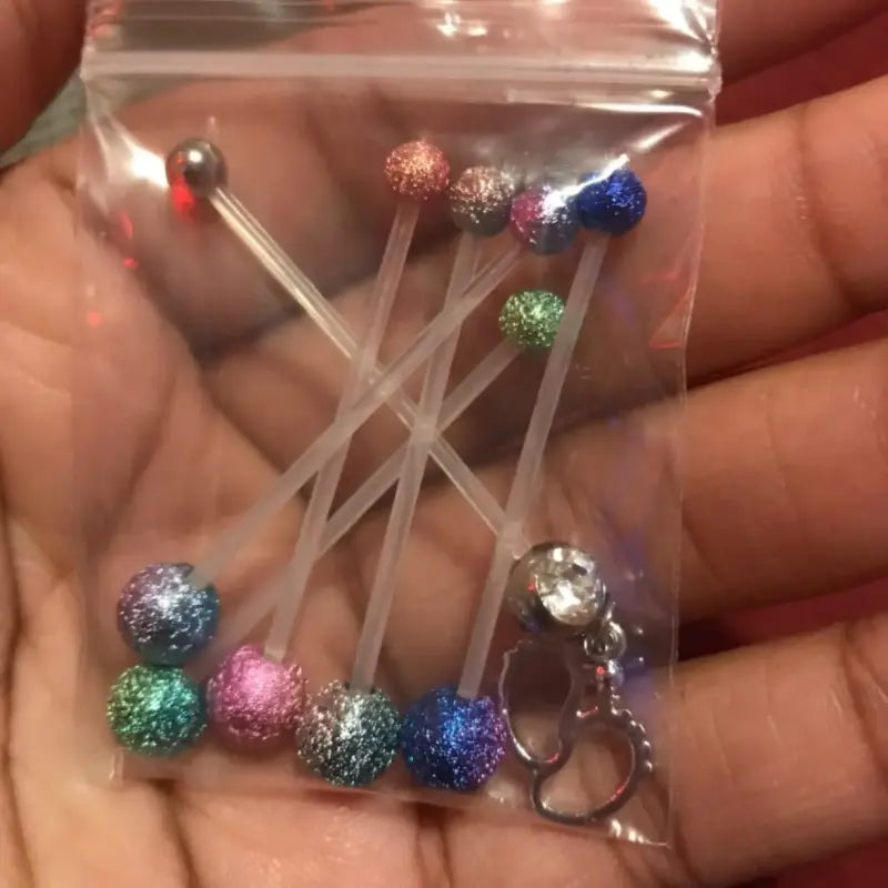 pregnant belly button ring five-piece set, soft and safe 1