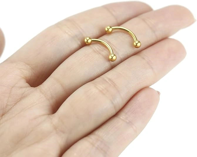 Gold Titanium Eyebrow Ring