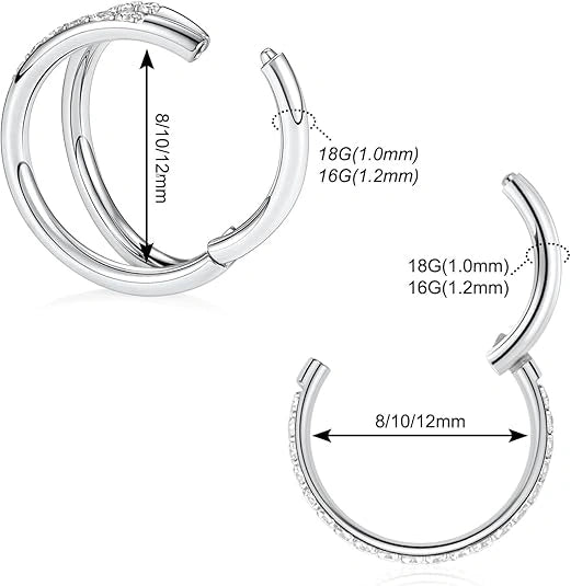 Elegant Silver Nose Hoops