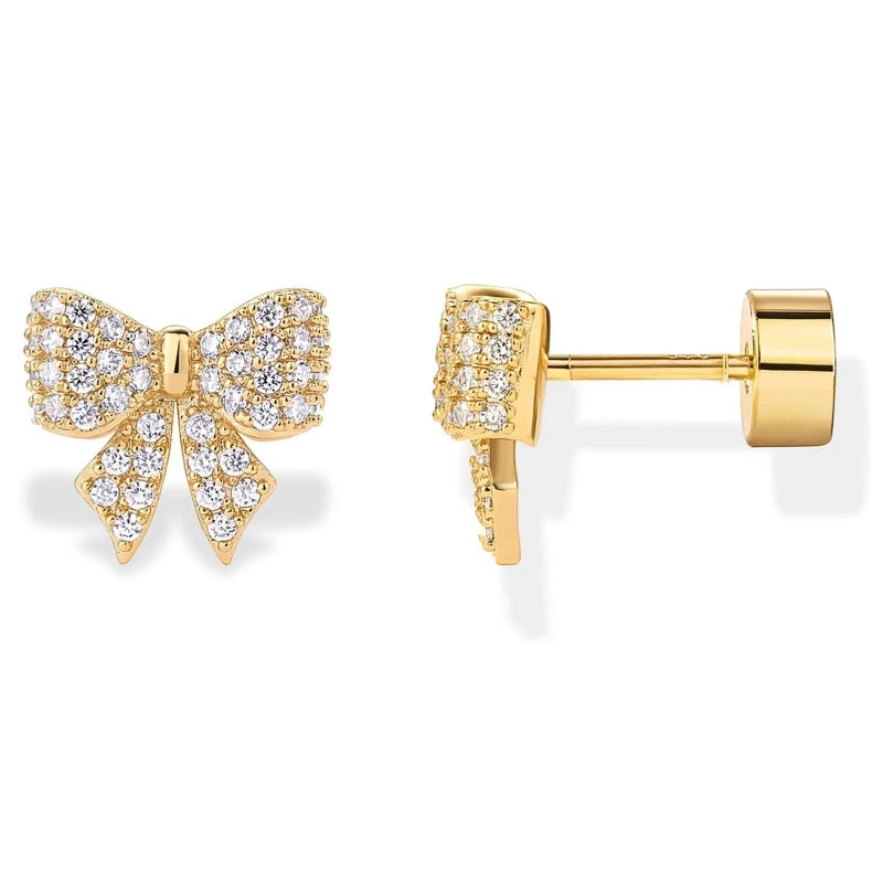 Flat Back Bow Earrings