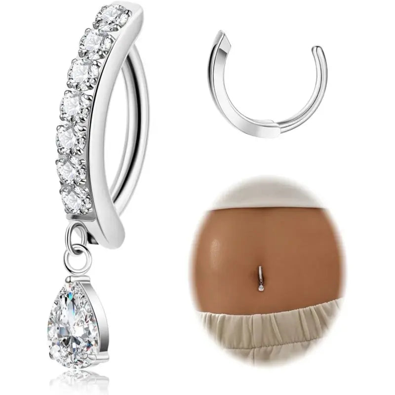 Hypoallergenic 14G Titanium Belly Button Clicker Ring