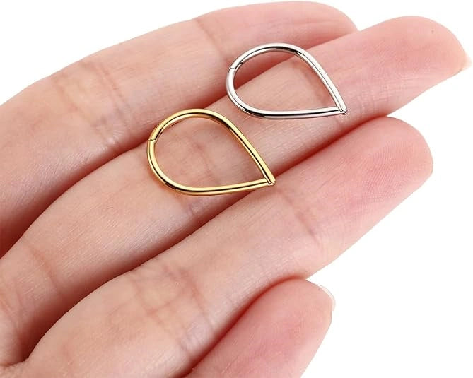 Gold Teardrop Seamless Clicker Ring