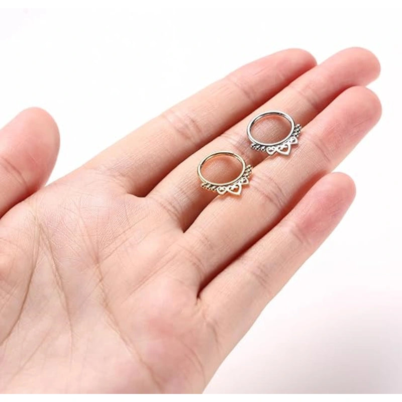 Heart Hollow Septum Ring Clicker