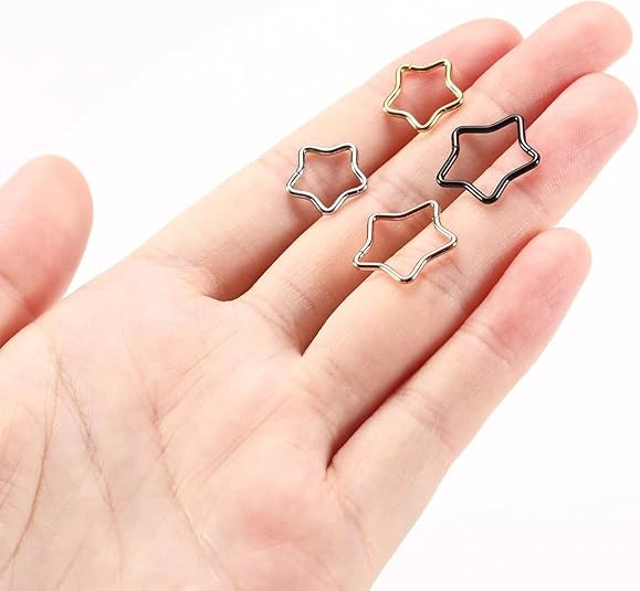 Black Star Hoop Earring