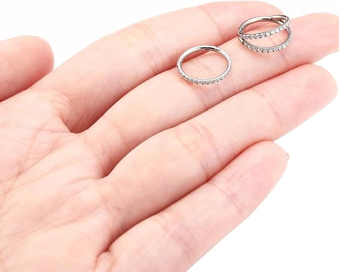 Elegant Silver Nose Hoops