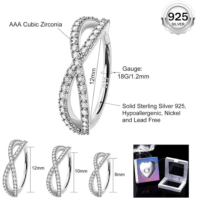 Sterling Silver Double Nose Hoop Ring
