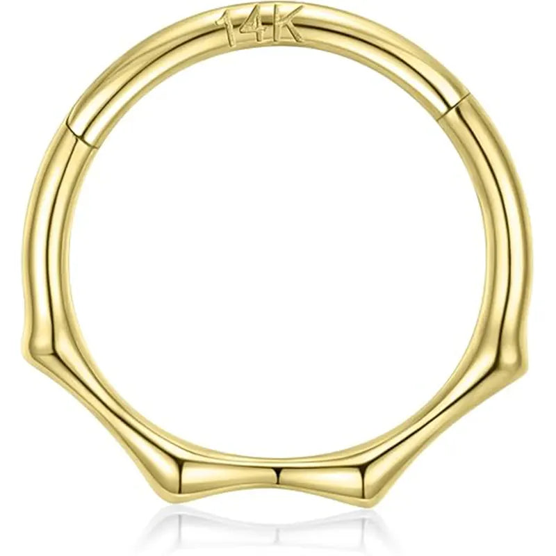 14K Pure Gold Bamboo Joint Ring 1.2*8