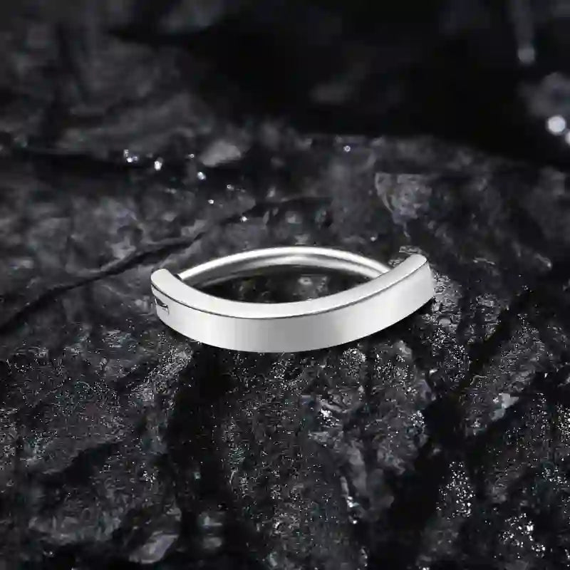 Titanium Belly Clicker 10/12mm Reverse Curved Hoop