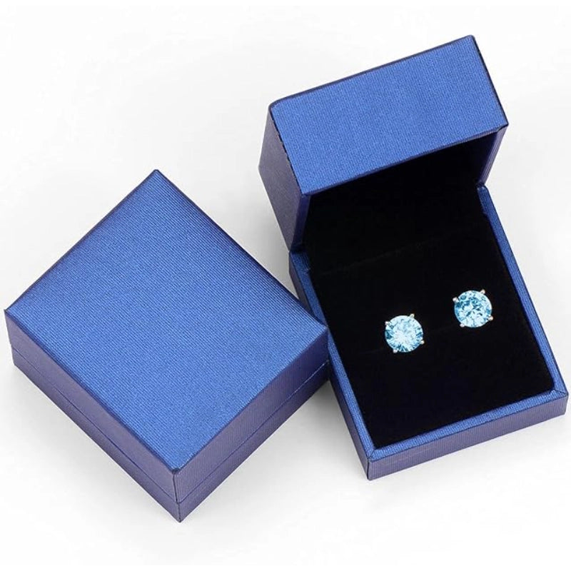 Blue CZ Stud Earrings