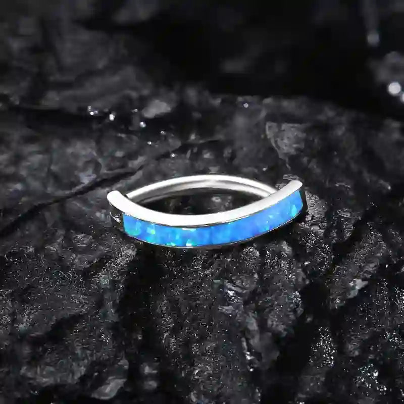Titanium Belly Clicker 10/12mm Reverse Curved Hoop