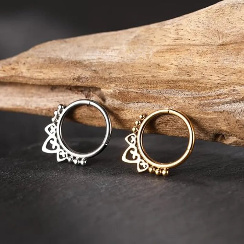 Heart Hollow Septum Ring Clicker