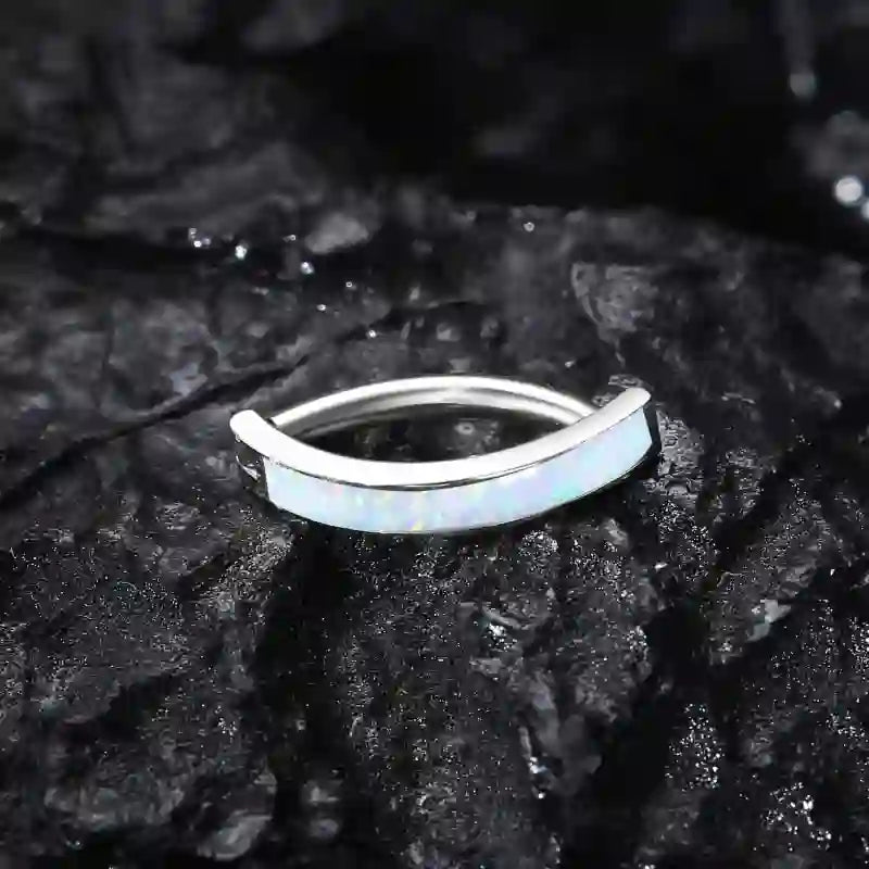 Titanium Belly Clicker 10/12mm Reverse Curved Hoop